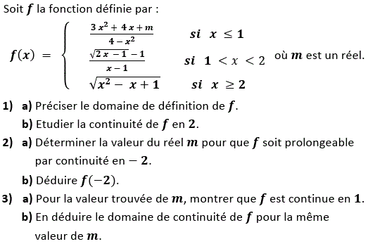 Limites et continuité: Exercice 28