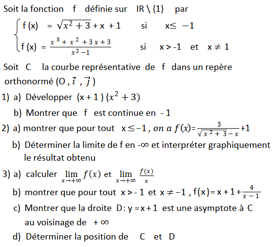 Limites et continuité: Exercice 106