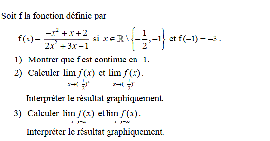 Limites et continuité: Exercice 81