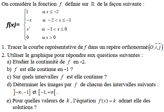 Limites et continuité: Exercice 5