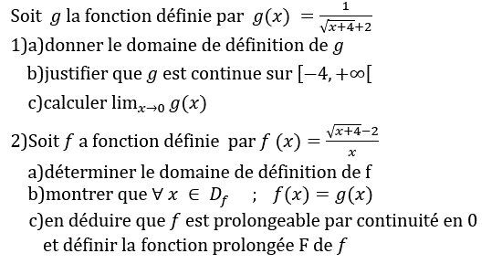 Limites et continuité: Exercice 29