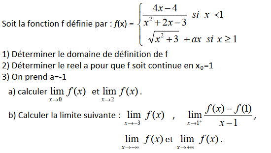 Limites et continuité: Exercice 79