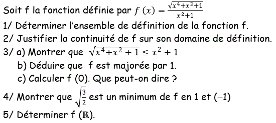 Limites et continuité: Exercice 6