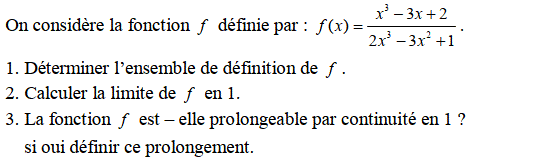 Limites et continuité: Exercice 30