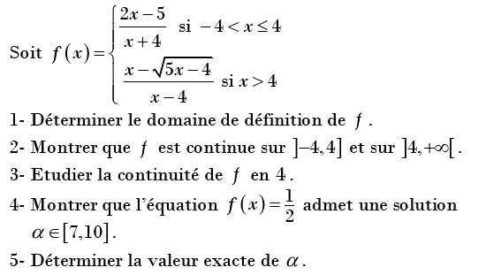 Limites et continuité: Exercice 45