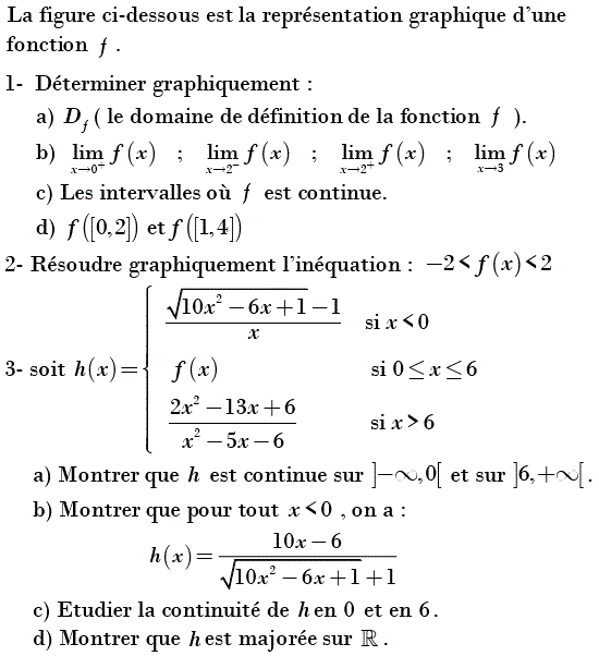 Limites et continuité: Exercice 107