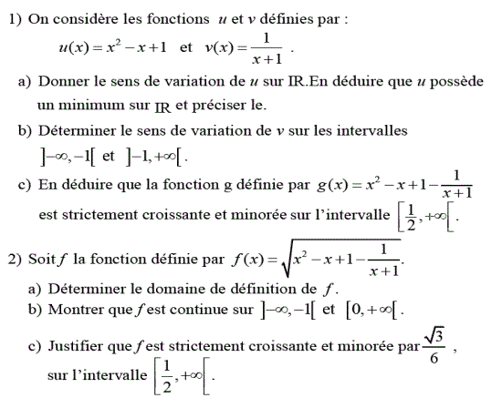Limites et continuité: Exercice 11