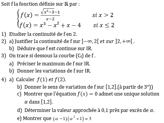 Limites et continuité: Exercice 54