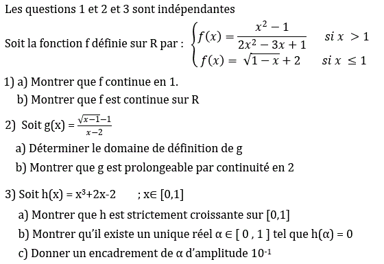 Limites et continuité: Exercice 52