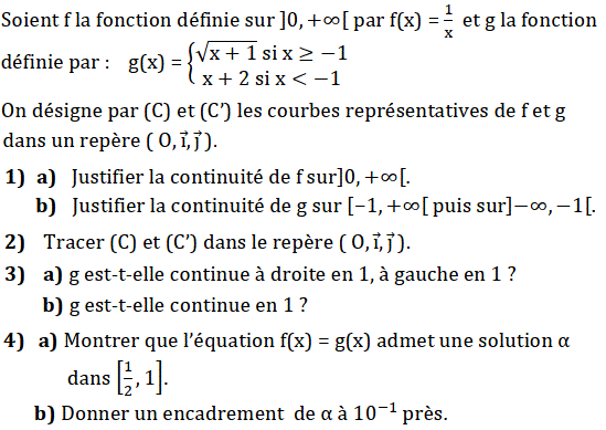 Limites et continuité: Exercice 49