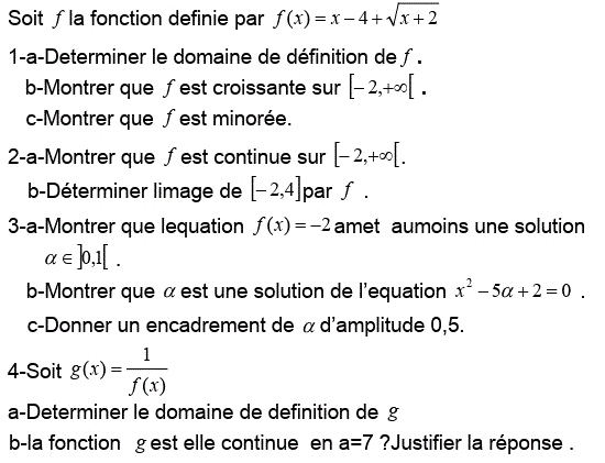 Limites et continuité: Exercice 68