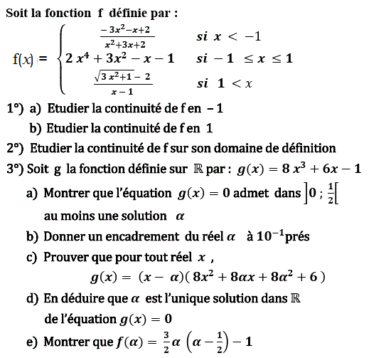 Limites et continuité: Exercice 70