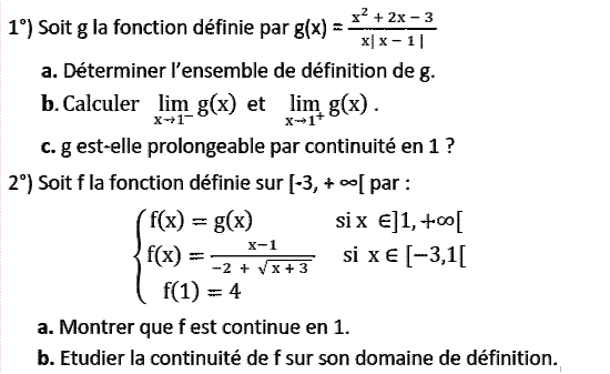 Limites et continuité: Exercice 118