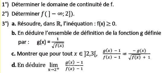 Limites et continuité: Exercice 14