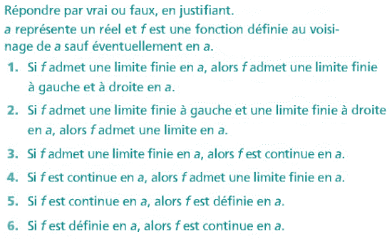 Limites et continuité: Exercice 104