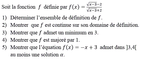 Limites et continuité: Exercice 58