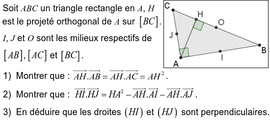 Produit scalaire dans le plan: Exercice 20