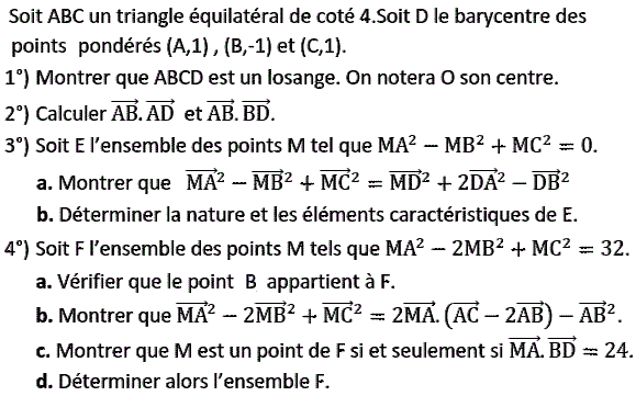 Produit scalaire dans le plan: Exercice 47