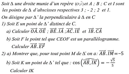 Produit scalaire dans le plan: Exercice 17