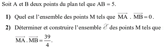 Produit scalaire dans le plan: Exercice 2