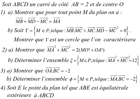 Produit scalaire dans le plan: Exercice 18