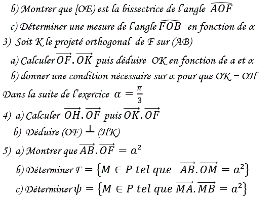 Produit scalaire dans le plan: Exercice 97