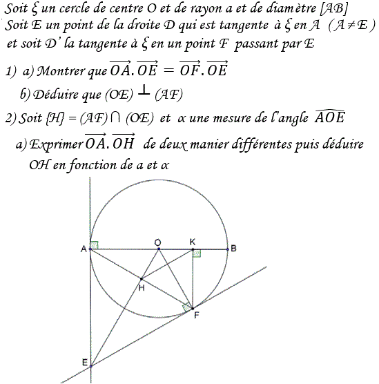 Produit scalaire dans le plan: Exercice 97