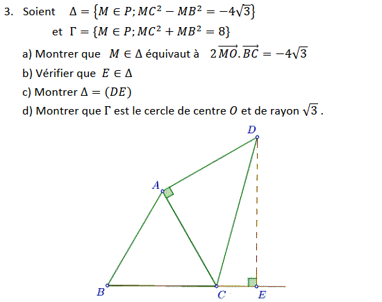 Produit scalaire dans le plan: Exercice 72