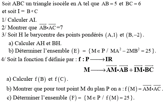 Produit scalaire dans le plan: Exercice 62