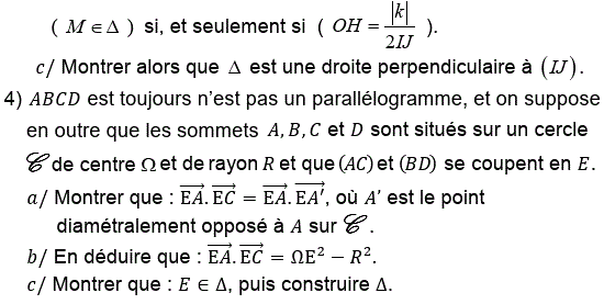 Produit scalaire dans le plan: Exercice 104