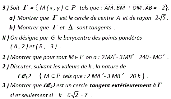 Produit scalaire dans le plan: Exercice 91