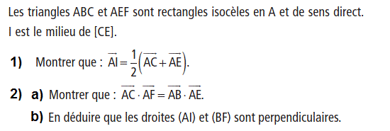 Produit scalaire dans le plan: Exercice 4