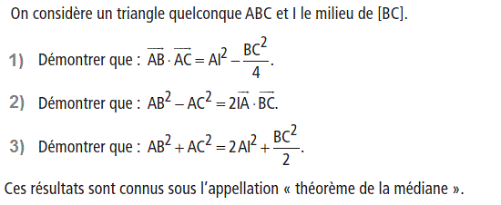 Produit scalaire dans le plan: Exercice 9