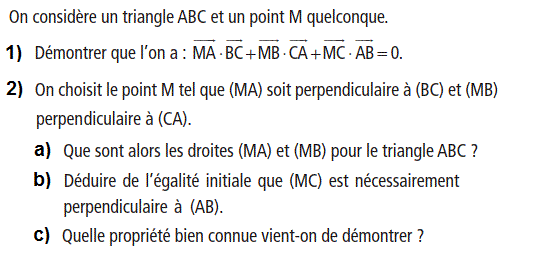 Produit scalaire dans le plan: Exercice 87
