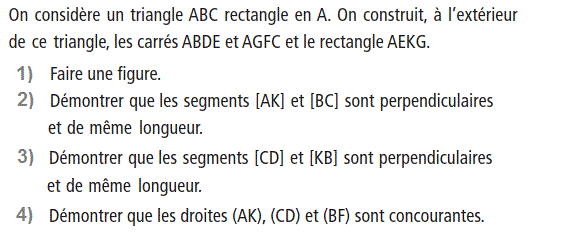 Produit scalaire dans le plan: Exercice 98