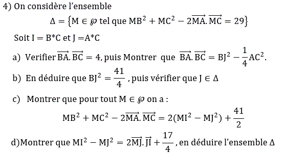 Produit scalaire dans le plan: Exercice 95