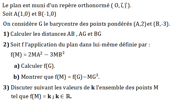 Produit scalaire dans le plan: Exercice 30