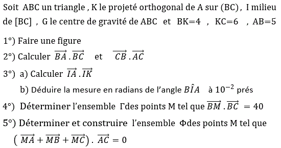 Produit scalaire dans le plan: Exercice 26