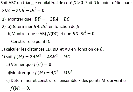 Produit scalaire dans le plan: Exercice 37