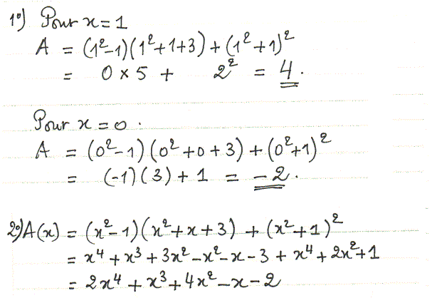 solution de l'exercice n°1