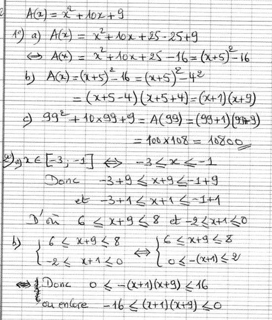solution de l'exercice n°39