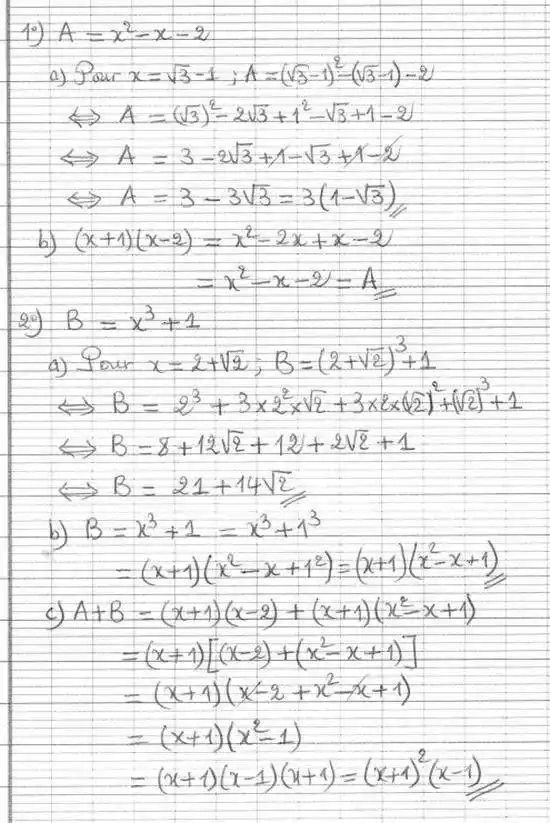 solution de l'exercice n°44