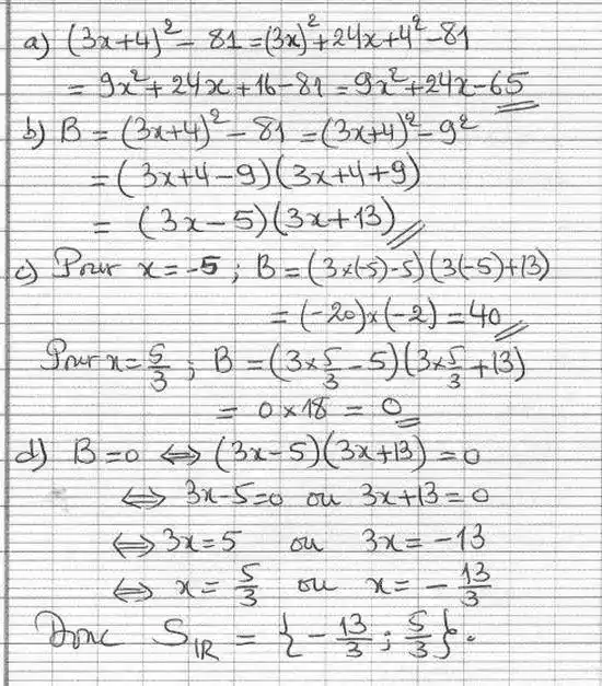 solution de l'exercice n°32