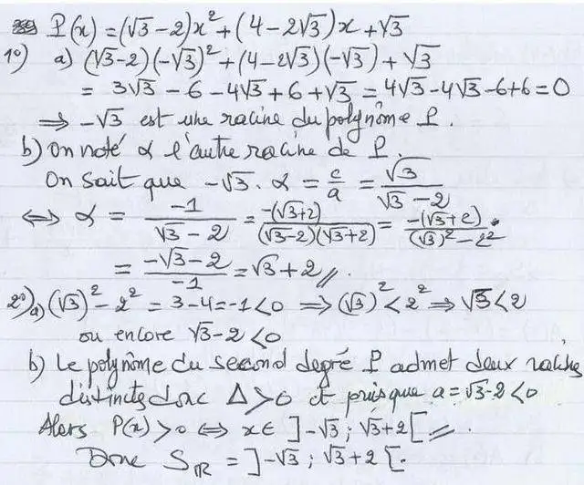solution de l'exercice n°31
