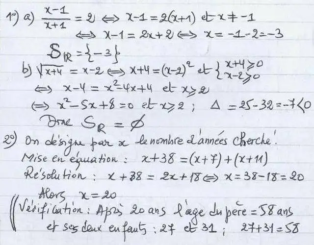 solution de l'exercice n°10