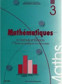 manuel de mathématiques 3ème economie Tunisie