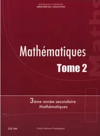 manuel de mathématiques 3ème maths Tome2 Tunisie