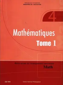 manuel de mathématiques 4ème maths Tome1 Tunisie