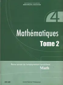 manuel de mathématiques 4ème maths Tome2 Tunisie