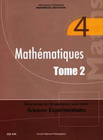 manuel de mathématiques 4ème sciences expérimentales Tome2 Tunisie